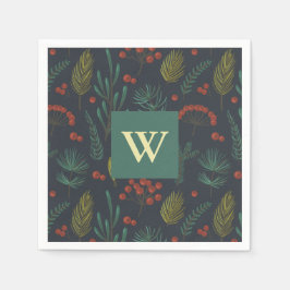 Guardanapo De Papel Elegante Natal Greenery Botânico