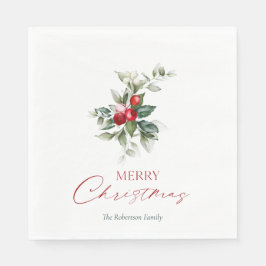 Guardanapo De Papel Elegante Natal Holly Napkin