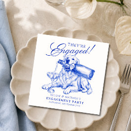 Guardanapo De Papel Elegante Noivado de Golden Retriever em Chinoiseri