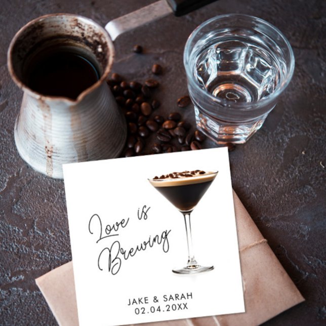 Guardanapo De Papel Elegante "O Amor é Criar" Tema Espresso Martini (Criador carregado)