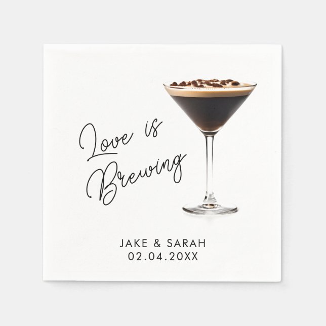 Guardanapo De Papel Elegante "O Amor é Criar" Tema Espresso Martini (Frente)