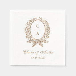 Guardanapo De Papel Elegante Olive Leaf Wreath Dourado