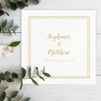 Elegante Ouro Simples Casamento Minimalista Modern