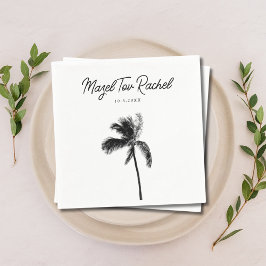 Guardanapo De Papel Elegante Palm Tree Mazel Tov Bat Mitzvah Napkins