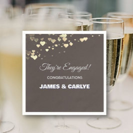 Guardanapo De Papel Elegante, parabéns personalizados pelo noivado 