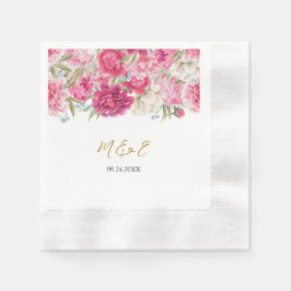 Guardanapo De Papel Elegante Pink Peony Florals Casando Napkins