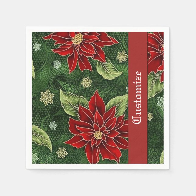 Guardanapo De Papel Elegante Poinsettia Napkins (Frente)