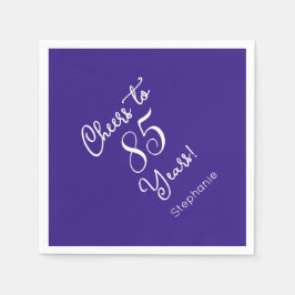 Guardanapo De Papel Elegante Purple Cheers para 85 anos 85 anos aniver