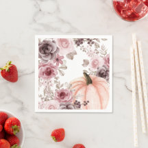 Elegante Queda Floral Pumpkin Neutros Aquarela