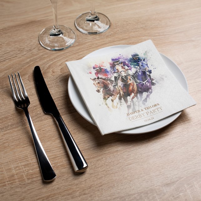 Guardanapo De Papel Elegante Race Horse Derby Partido Equestre (Wrap Your Drinks in Derby Chic: Napkins Inspired by the Winner's Circle! )