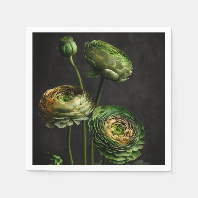 Guardanapo De Papel Elegante Ranunculus. (Frente)