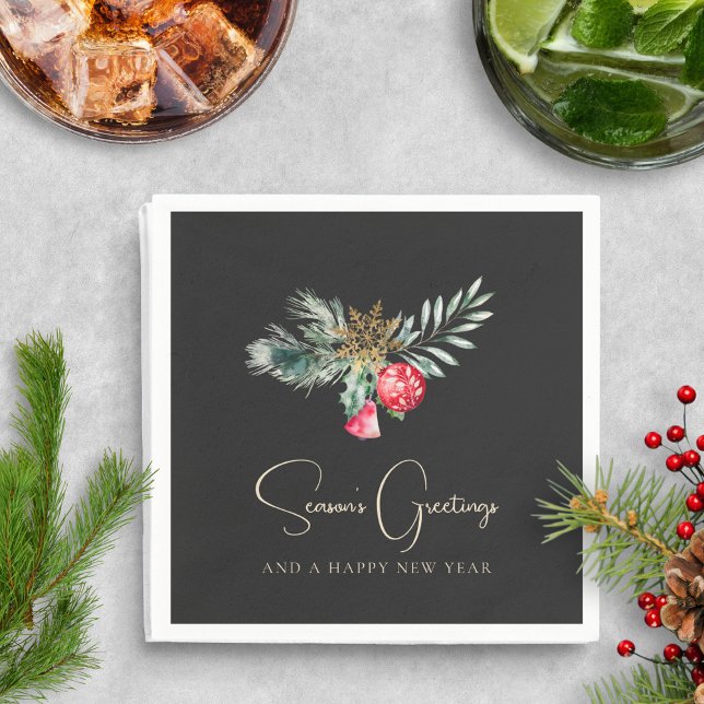 Guardanapo De Papel Elegante Red Ornament Dourado Partido Moderno de N (Criador carregado)