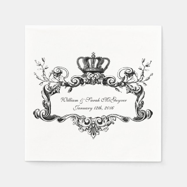 Guardanapo De Papel Elegante Regal Wedding Paper Napkins (Frente)