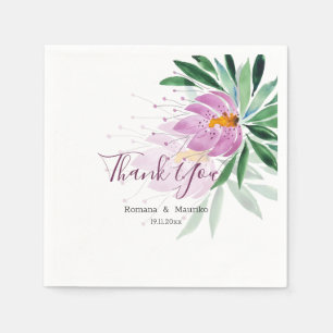 Guardanapo De Papel Elegante Romântico Violeta Lotus Watercolor Art