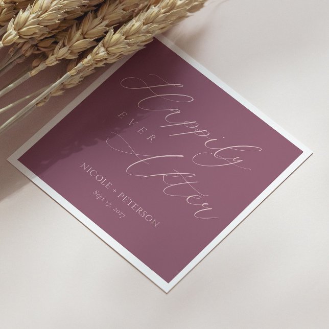Guardanapo De Papel Elegante Rosa Dourado Script Mauve Wedkins (Personalized Elegant Rose Gold Script Mauve Wedding Napkins)