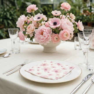 Guardanapo De Papel Elegante Rosa Floral Arte Fina Casamento