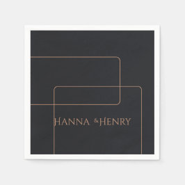 Guardanapo De Papel elegante rosa ouro negro moderno