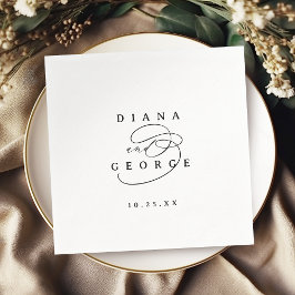 Guardanapo De Papel Elegante Roteiro de Casamento Simples