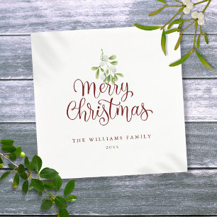 Guardanapo De Papel Elegante Roteiro Feliz Natal Visco Feriado