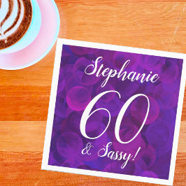 Guardanapo De Papel Elegante Roxo 60 e Festa de aniversário Sassy