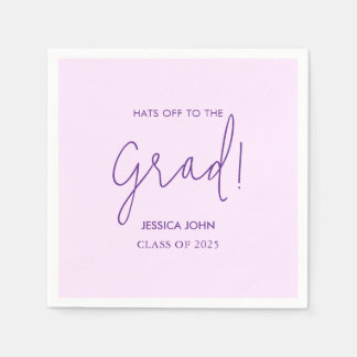 Guardanapo De Papel Elegante Roxo Fofo Parabéns Graduação