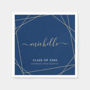 Guardanapo De Papel Elegante Royal Blue Dourado Festa de formatura Nam