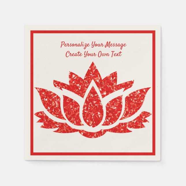 Guardanapo De Papel Elegante Ruby Gemstone Zen Lotus Yoga Personalize (Frente)