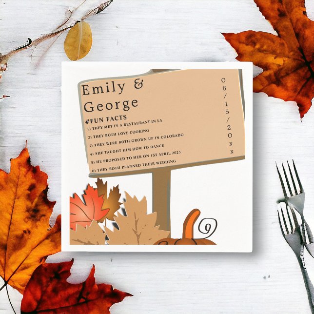 Guardanapo De Papel Elegante Russo Pumpkin Outono Deixa Casamento outo (Criador carregado)