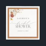 Guardanapo De Papel Elegante Rust Orange Watercolor Chá de panela<br><div class="desc">Celebrar o chá da noiva com esses fraternos,  elegantes guardanapos florais cor de laranja de ferrugem com delicada caligrafia escrita com letra de mão. Parte de uma suíte coordenada. Ver suite aqui: https://www.zazzle.com/collections/elegant_orange_watercolor_floral_bridal_shower-119388823689132589 Contacte o designer para produtos correspondentes. Copyright Anastasia Surridge for Elegant Invites,  todos os direitos reservados.</div>