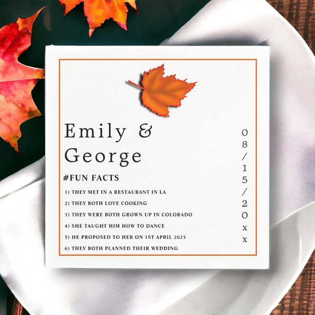 Guardanapo De Papel Elegante Rustic Autumn Deixa Casamento outono Chic (Criador carregado)