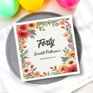 Guardanapo De Papel Elegante Rustic Floral Garden Summer aniversário d