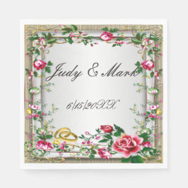 Guardanapo De Papel Elegante Rustic Rosa vermelha Paper Napkins