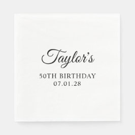 Guardanapo De Papel Elegante Script 50th Birthday