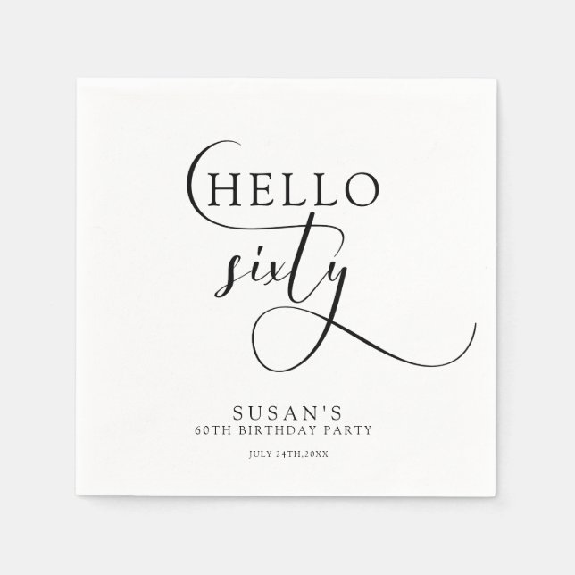 Guardanapo De Papel Elegante Sessenta Aniversário (Frente)