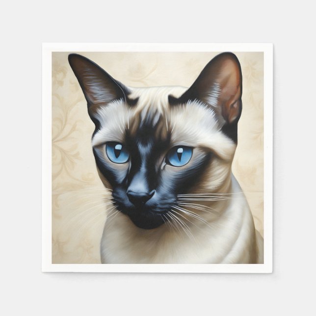 Guardanapo De Papel Elegante Siamese Cat (Frente)