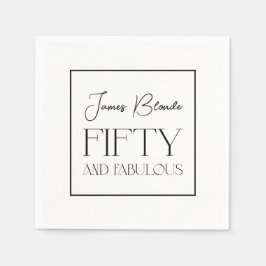 Guardanapo De Papel Elegante sofisticado, 50 e fabuloso aniversário