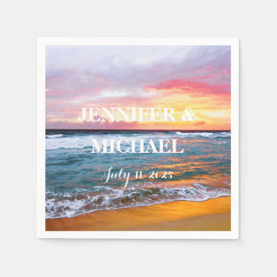 Guardanapo De Papel Elegante Sunset Beach Tropical Summer Elegante