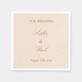 Guardanapo De Papel Elegante Terracotta Script Wedkins