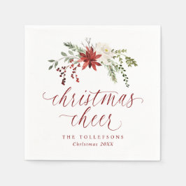 Guardanapo De Papel Elegante Tipografia de Aquarela Alegria de Natal