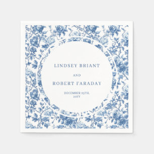 Guardanapo De Papel Elegante Toalete de Rosas Azul-Navy Personalizado