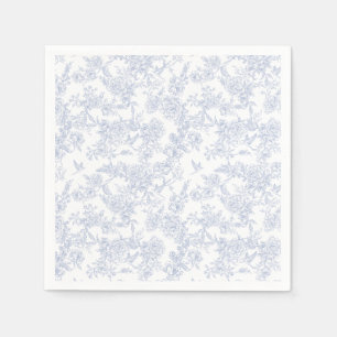 Guardanapo De Papel Elegante Toile Francesa Floral Azul