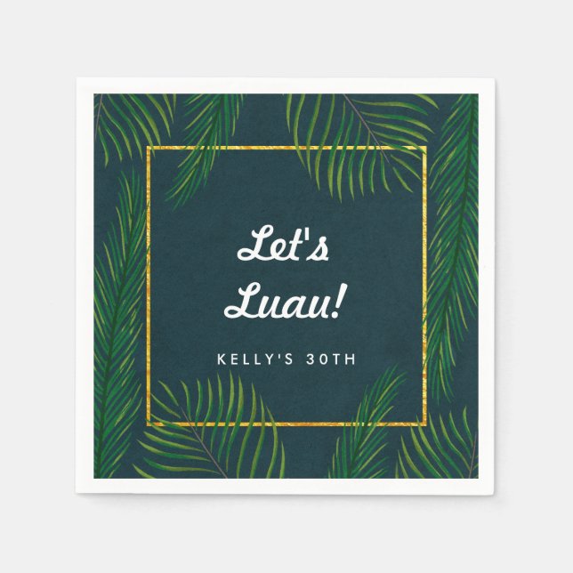 Guardanapo De Papel Elegante Tropical Luau Napkins (Frente)
