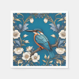 Guardanapo De Papel Elegante Turquoise Kingfisher Floral