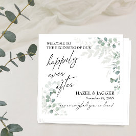 Guardanapo De Papel Elegante Verdura Felizes para Sempre