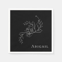 Elegante Vintage Floral B/W Chá Cocktail