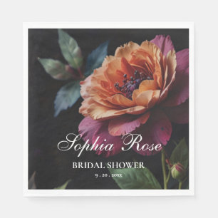 Guardanapo De Papel Elegante vintage peachy red floral boho