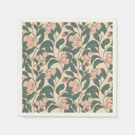 Guardanapo De Papel Elegante Vintage Peony Floral - Botânica Eterno