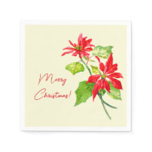 Elegante Vintage Poinsettia Feliz Feriado de Natal