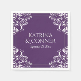 Guardanapo De Papel Elegante Wedding Napkins | Nadina (Ameixa/Roxo) 2