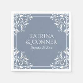 Guardanapo De Papel Elegante Wedding Napkins | Nadine (Azul empoeirado